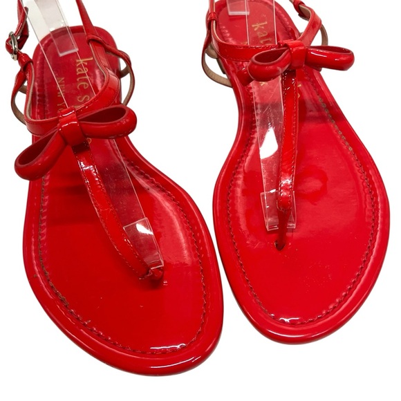 Kate Spade New York Piazza Patent Leather Coral Rose T Strap Sandals Women’s 9 - Picture 5 of 13